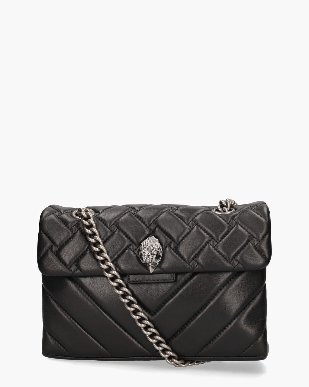 Leather Kensington Bag Zwart/Zilver Tas