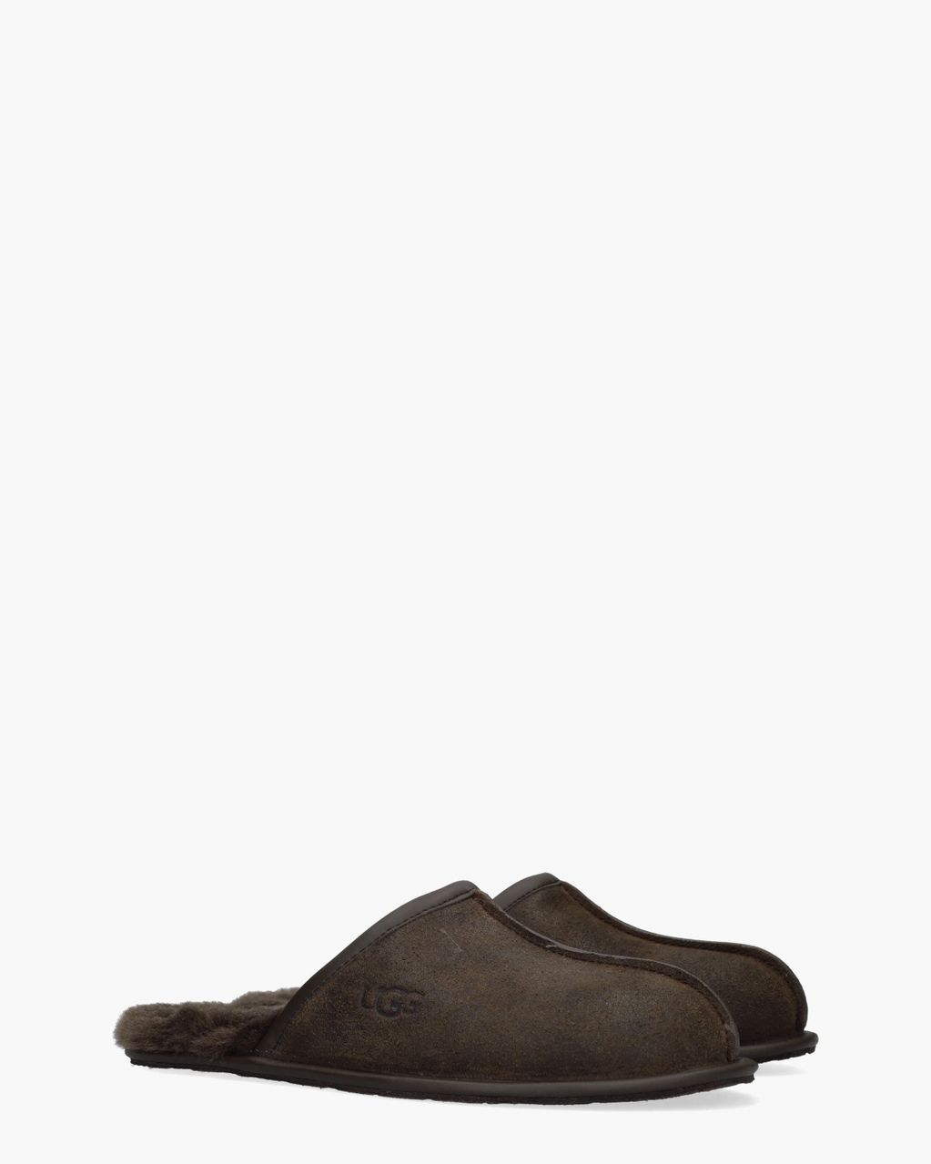 Scuff Leather Distressed Slipper Dusted Cocoa Herenpantoffels