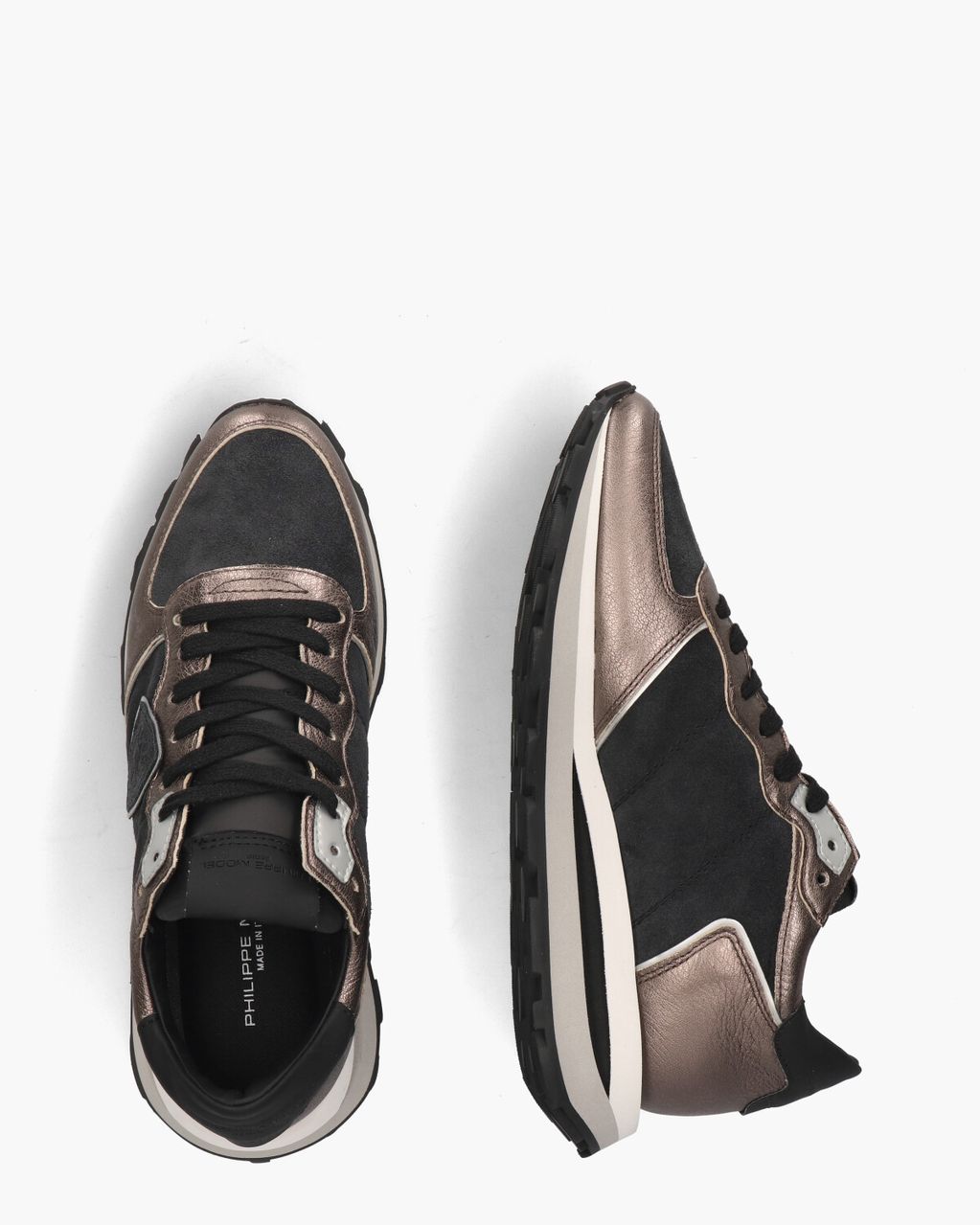 Tropez Haute Zwart/Brons Damessneakers