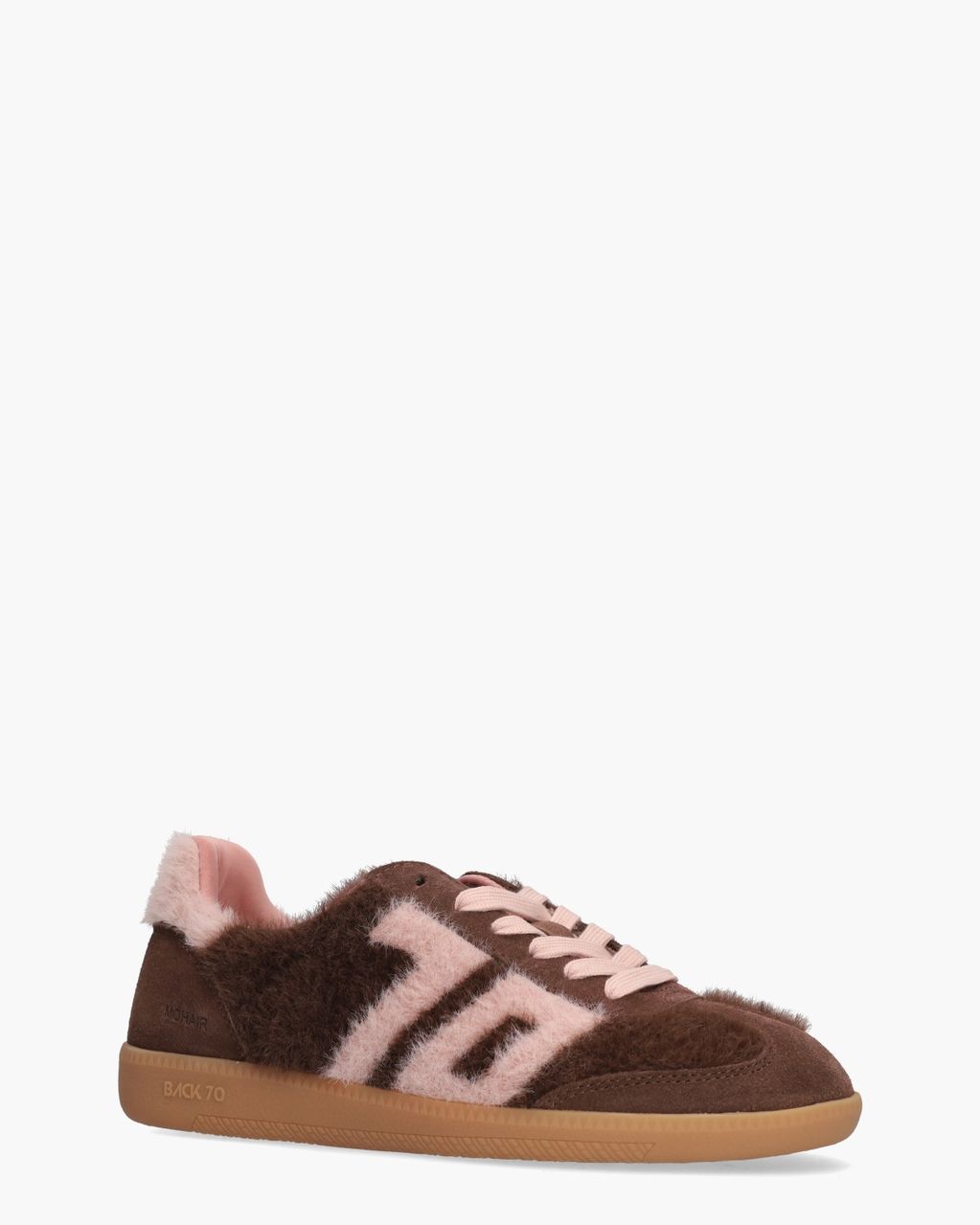 Cloud Mohair Donkerbruin/Roze Damessneakers
