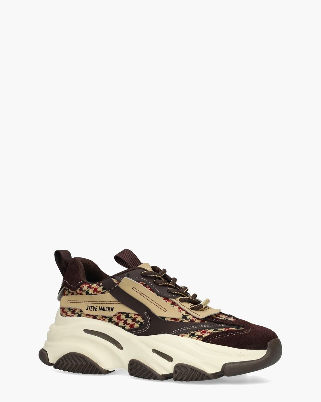 Possession-E Plaid Donkerbruin/Multicolor Damessneakers