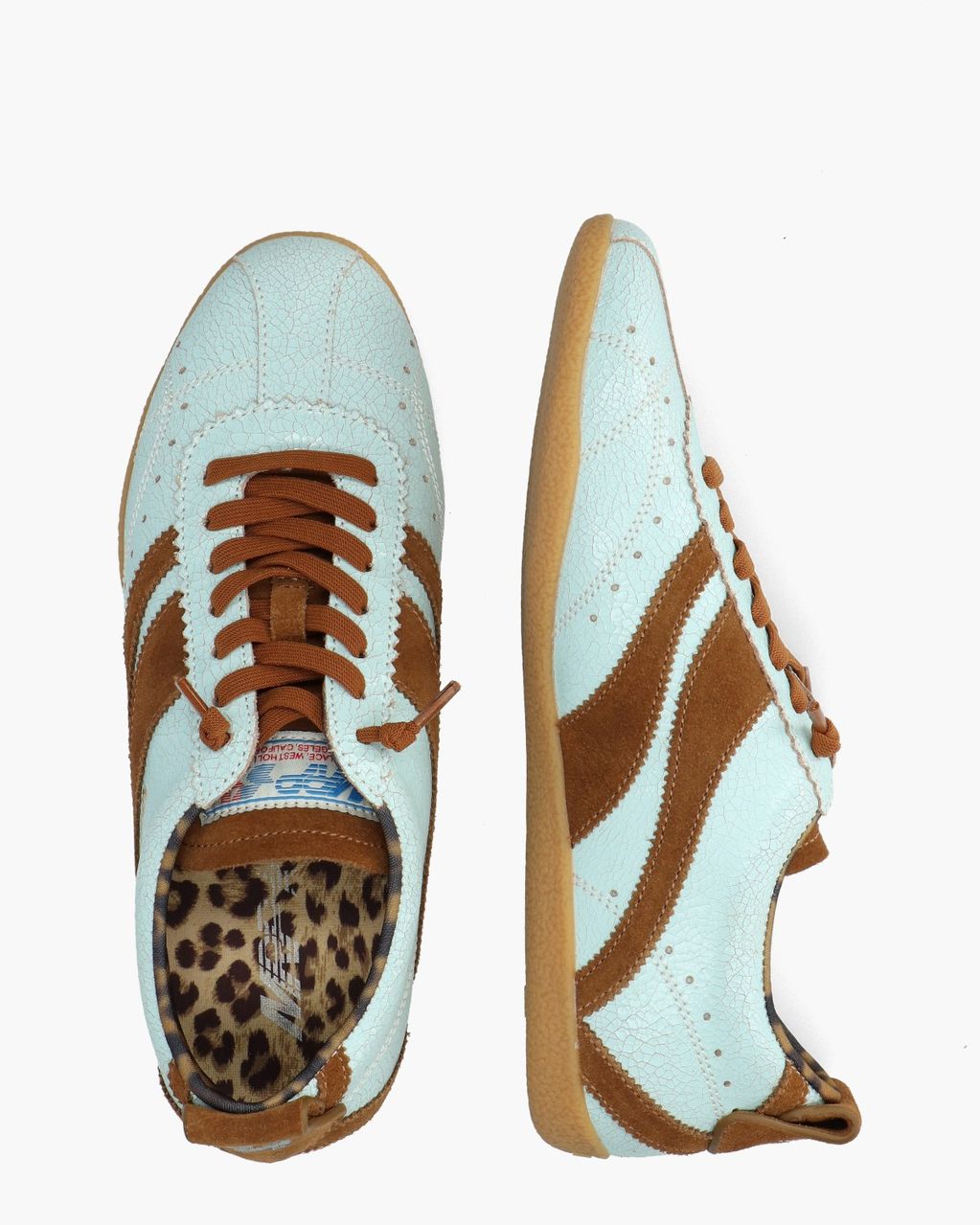 Runaway V.9 Lichtblauw/Cognac Damessneakers