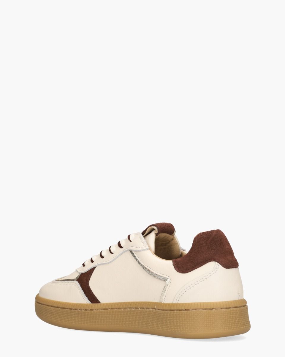 Mirabel Off-White/Bordeauxrood Damessneakers