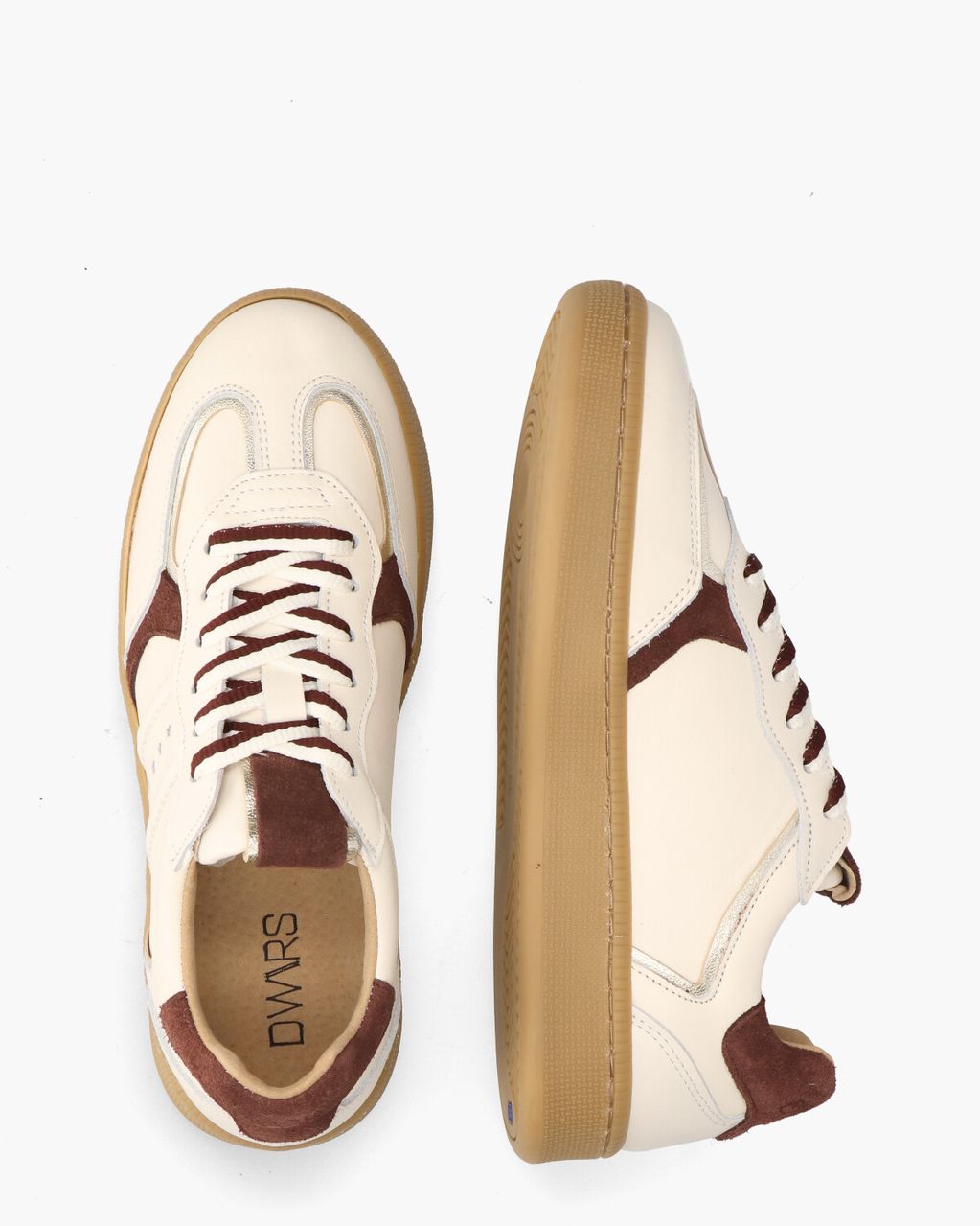 Mirabel Off-White/Bordeauxrood Damessneakers