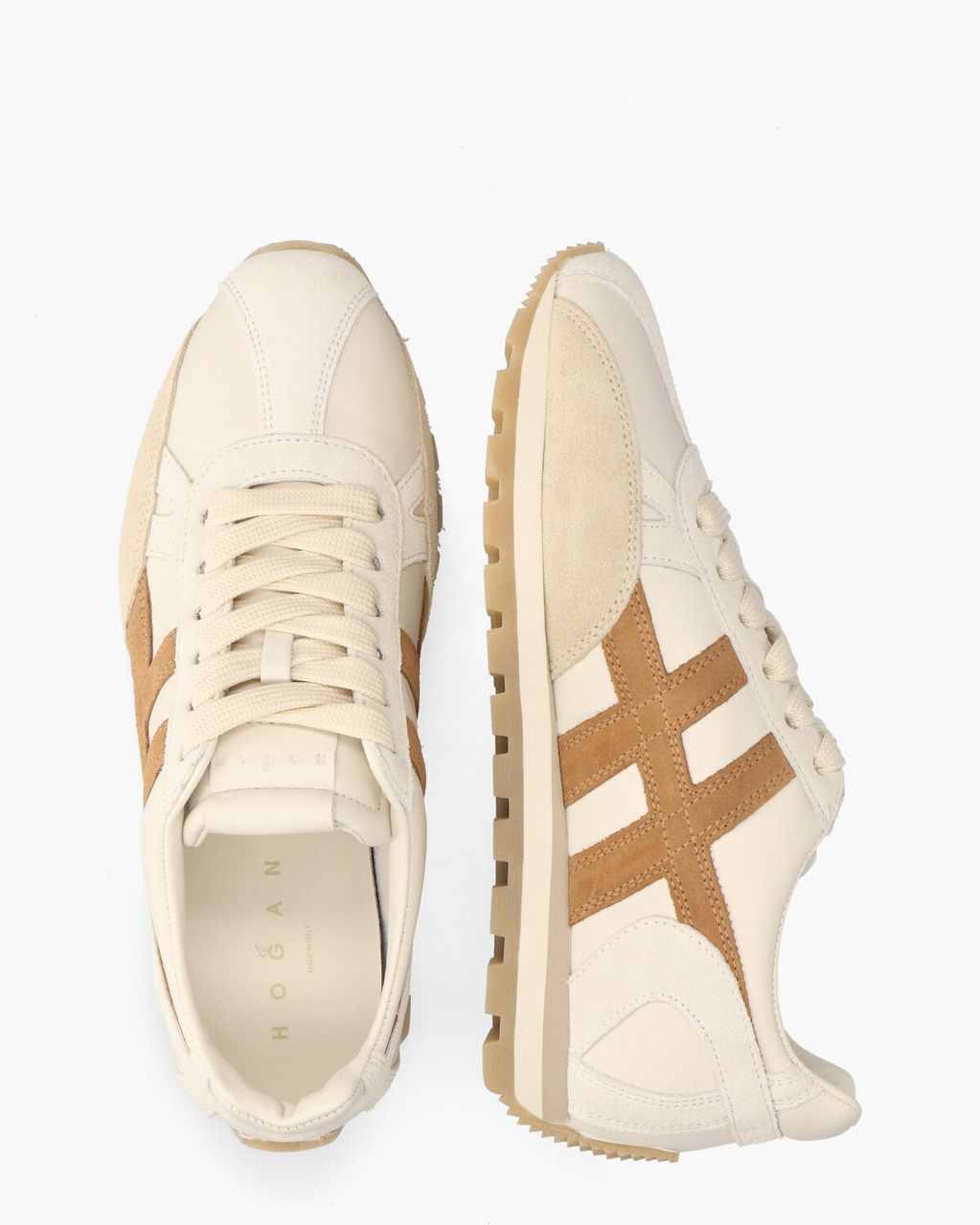 86er Off-White/Cognac Damessneakers