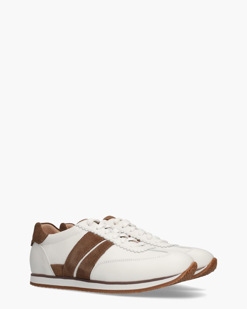 Zaralie Wit/Bruin Damessneakers