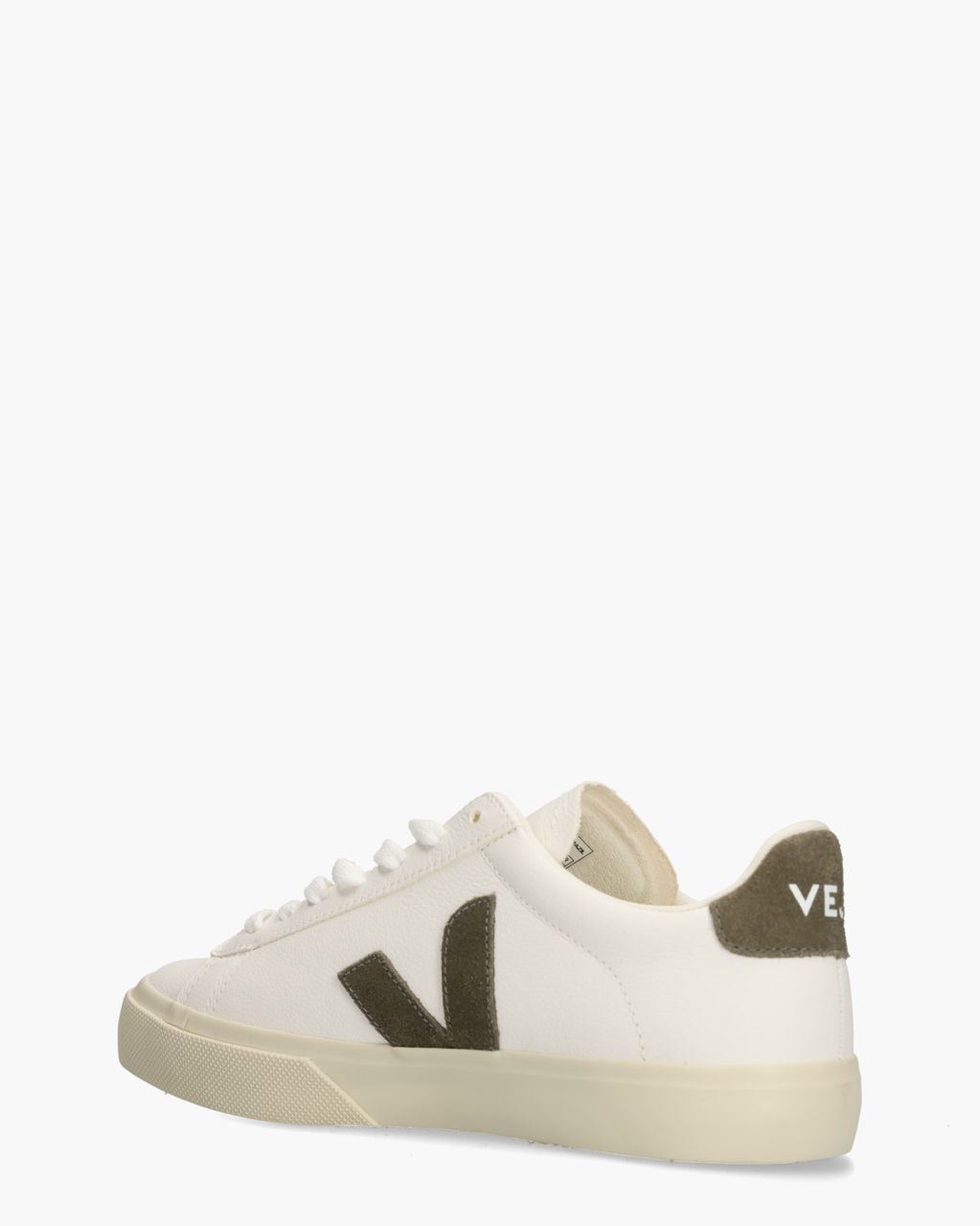 Campo Leather Wit/Legergroen Damessneakers