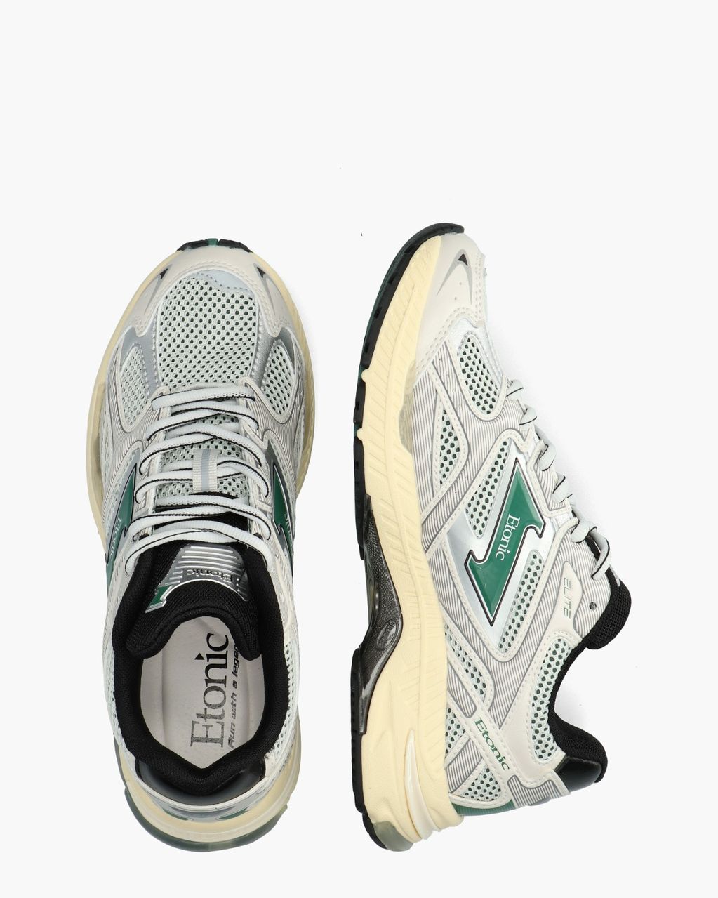 Elite Off-White/Groen Damessneakers