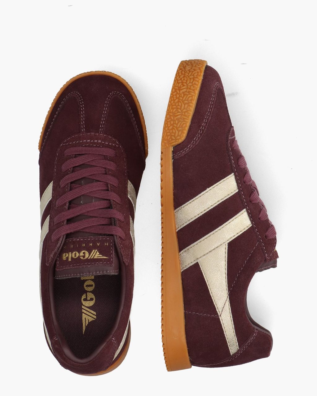 Harrier Mirror Aubergine/Goud Damessneakers