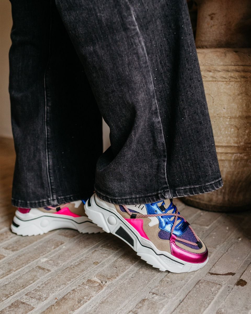 DWRS Label Jupiter Denim Roze/Multicolor Damessneakers - Van