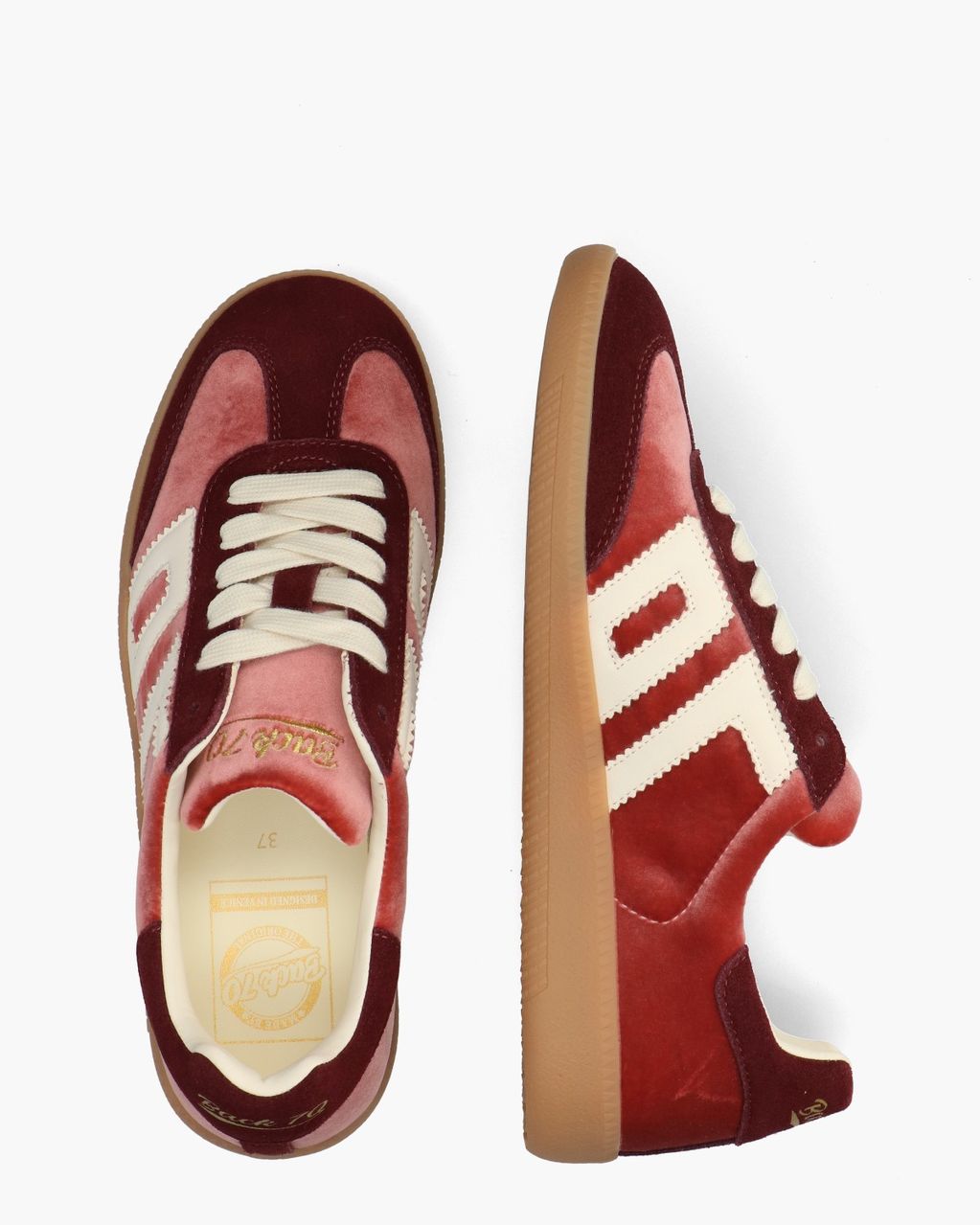 Cloud Velvet Roze/Bordeauxrood Damessneakers