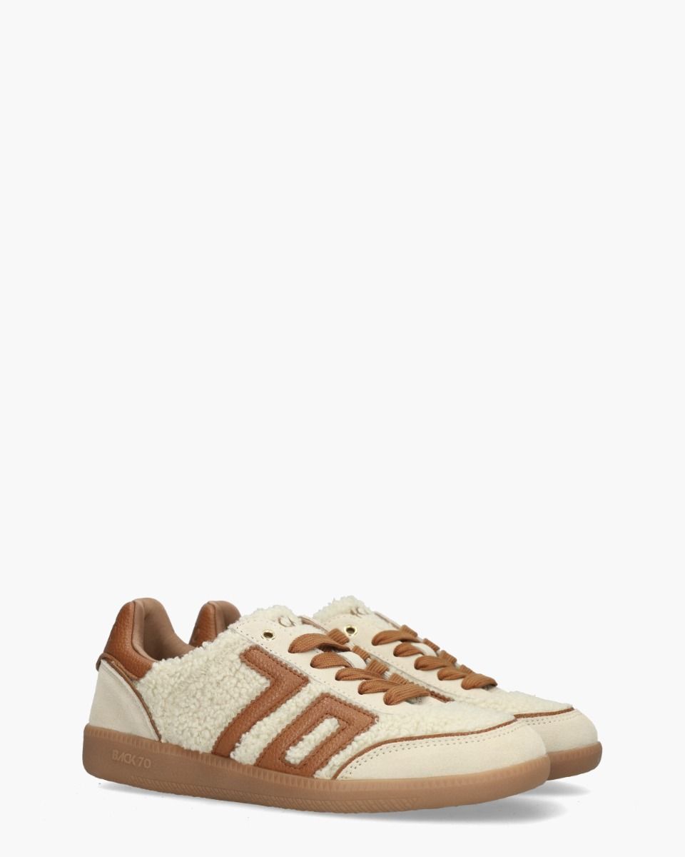 Teddy Off-White/Cognac Damessneakers