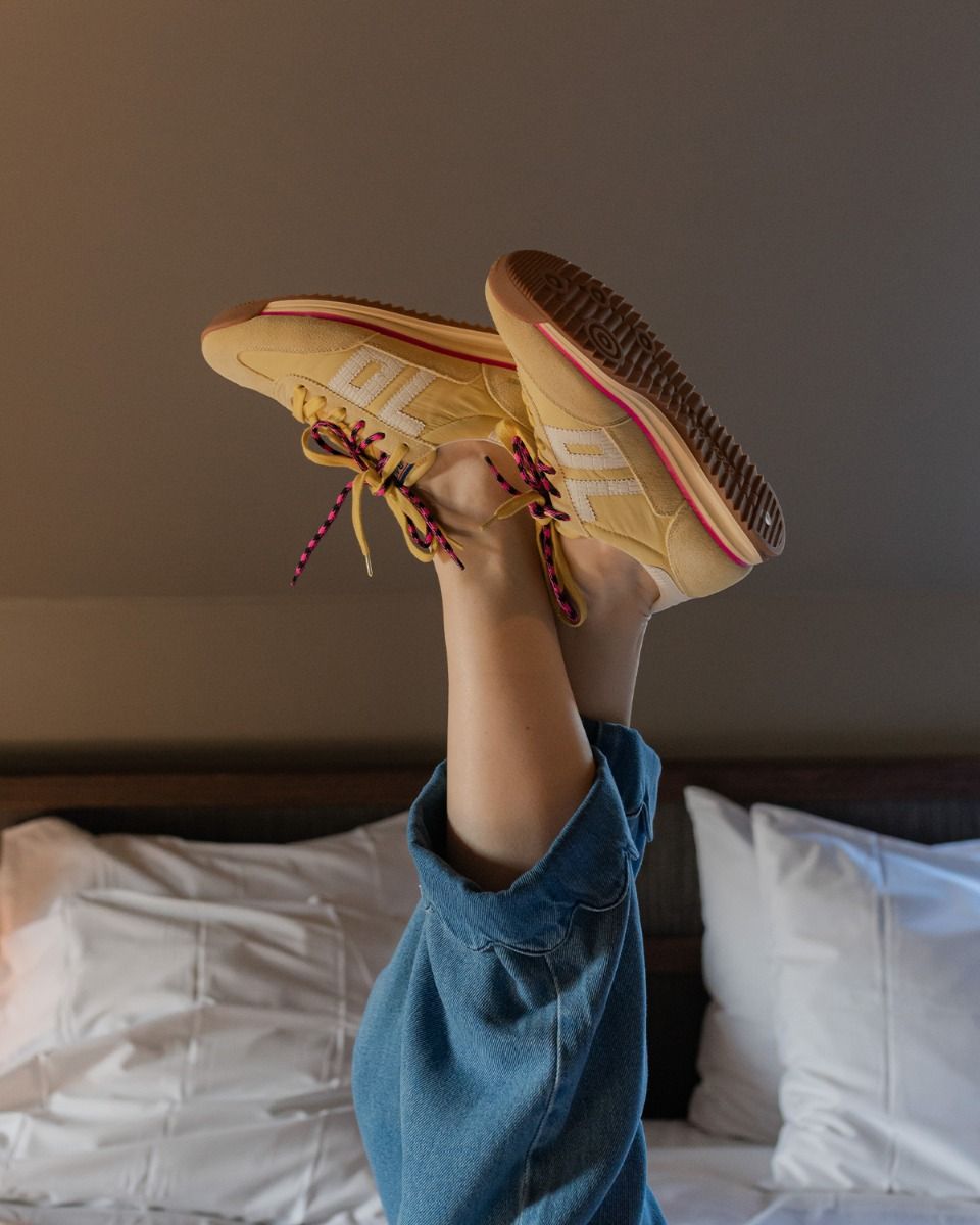 Jogger Spongy Nylon Lichtgeel Damessneakers