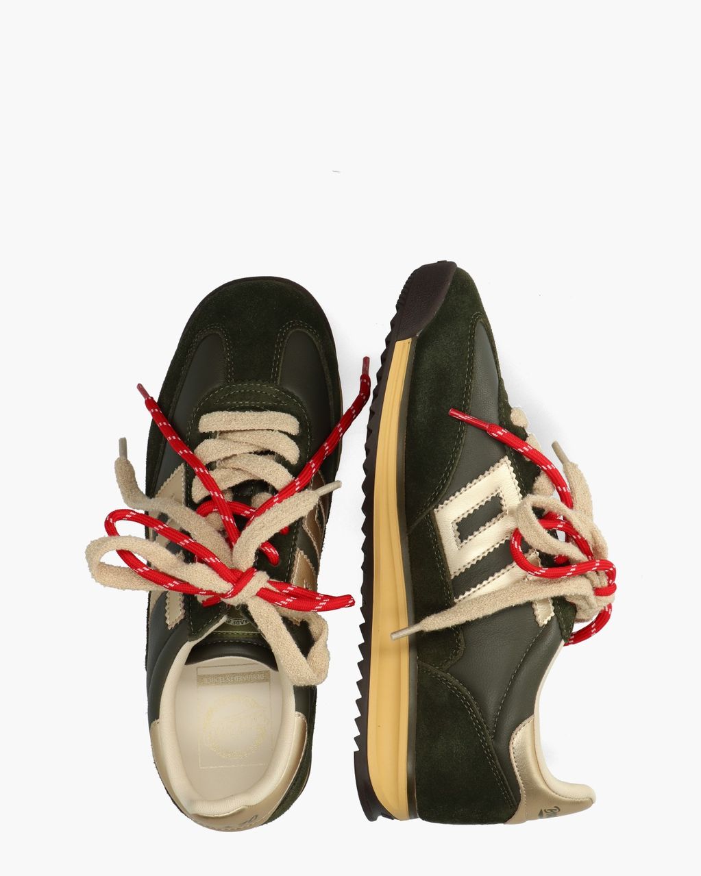 Jogger Spongy Nappa Donkergroen Damessneakers