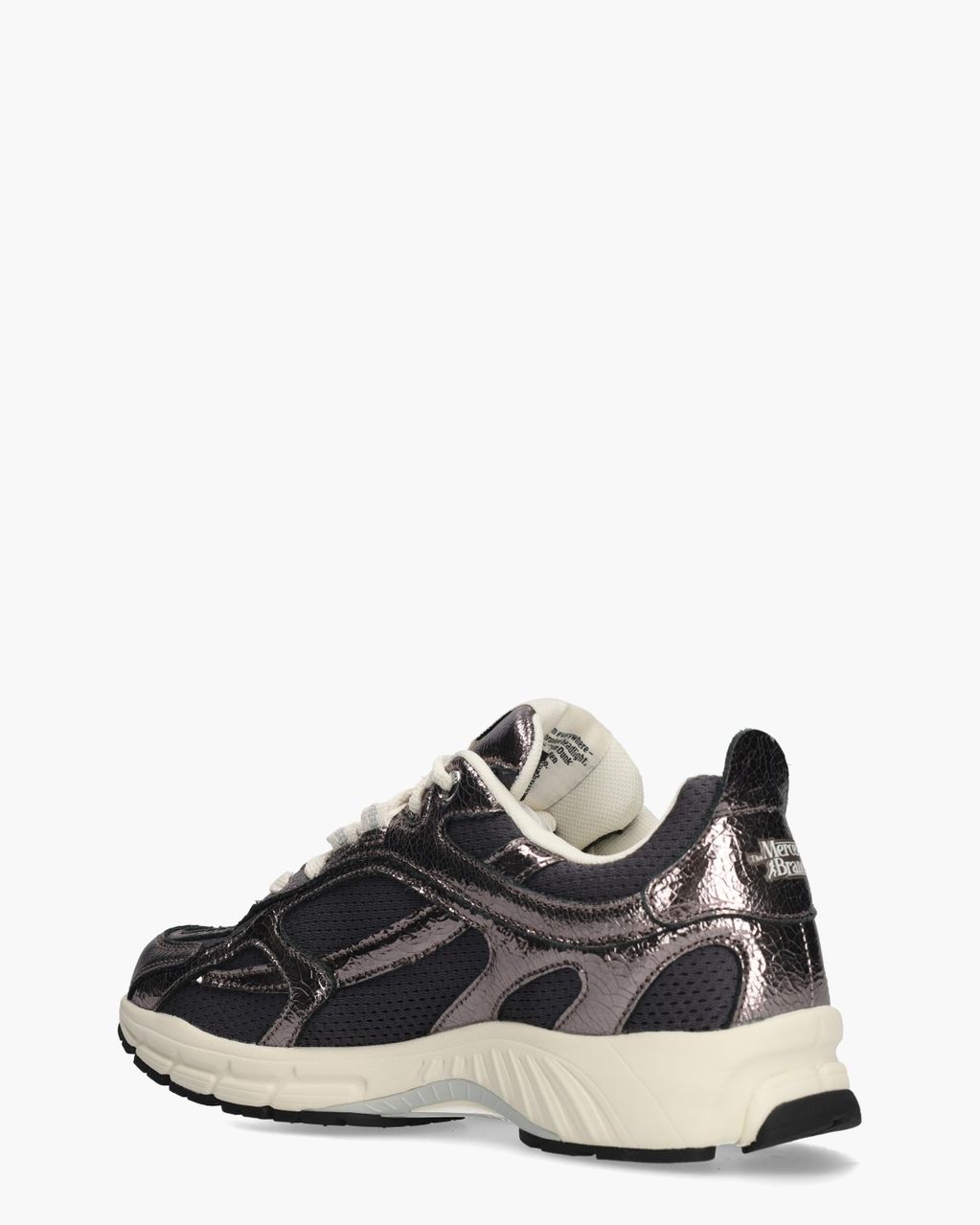 The Re-Run Cracked Donkergrijs Damessneakers