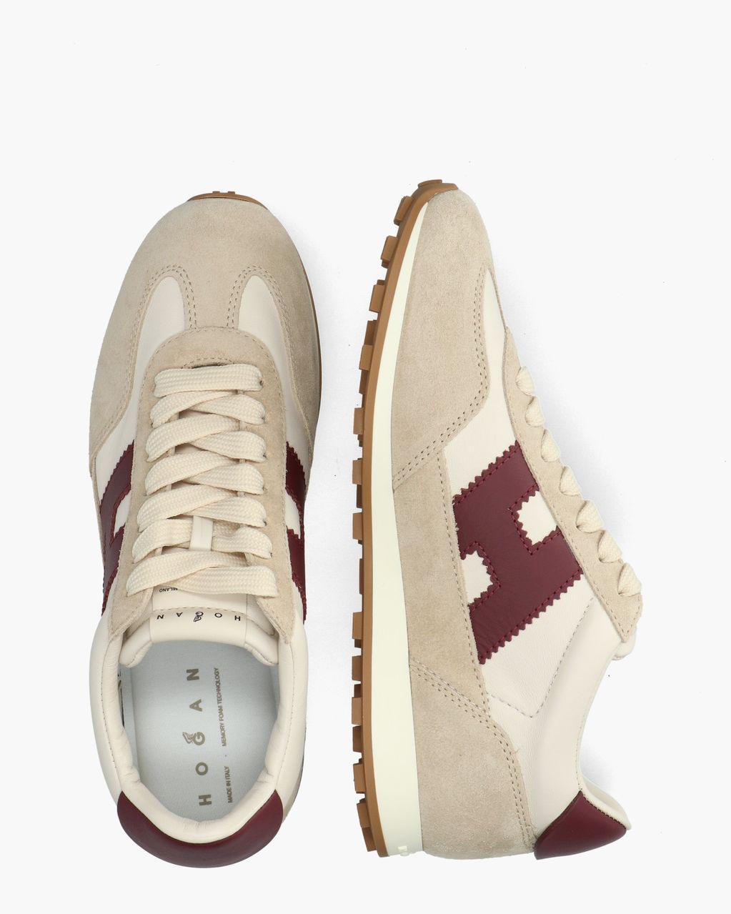 Athletic Beige/Bordeaux Damessneakers