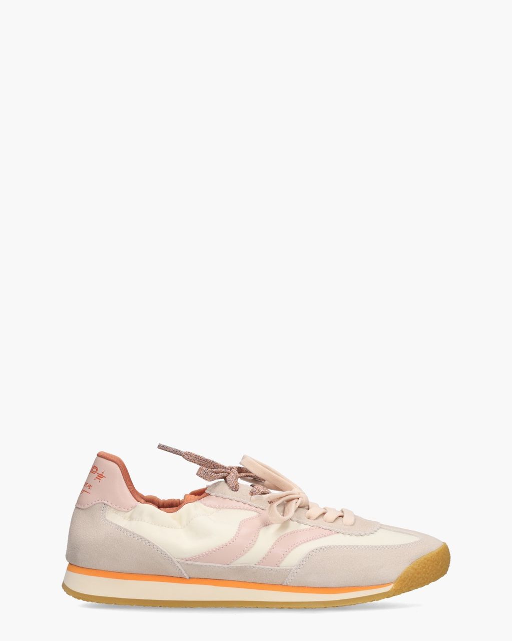 Pure V.7 Roomwit/Lichtroze Damessneakers