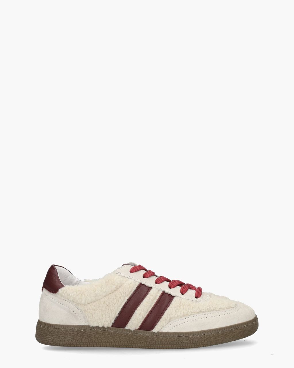 Yoel Off-White/Bordeauxrood Damessneakers