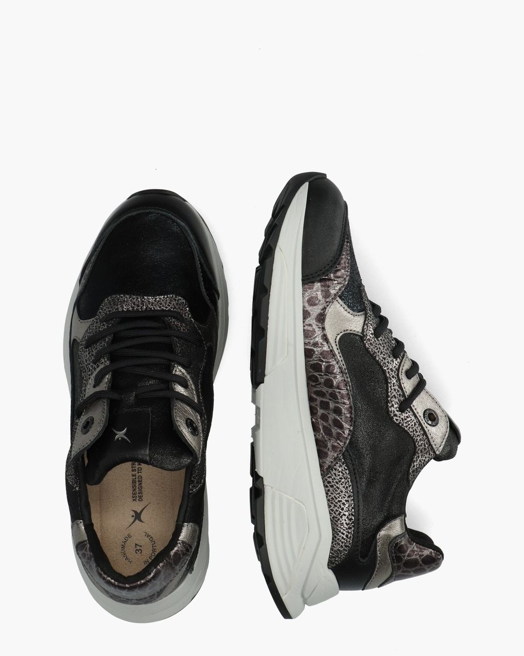 Rainbow Zwart/Zilver Damessneakers