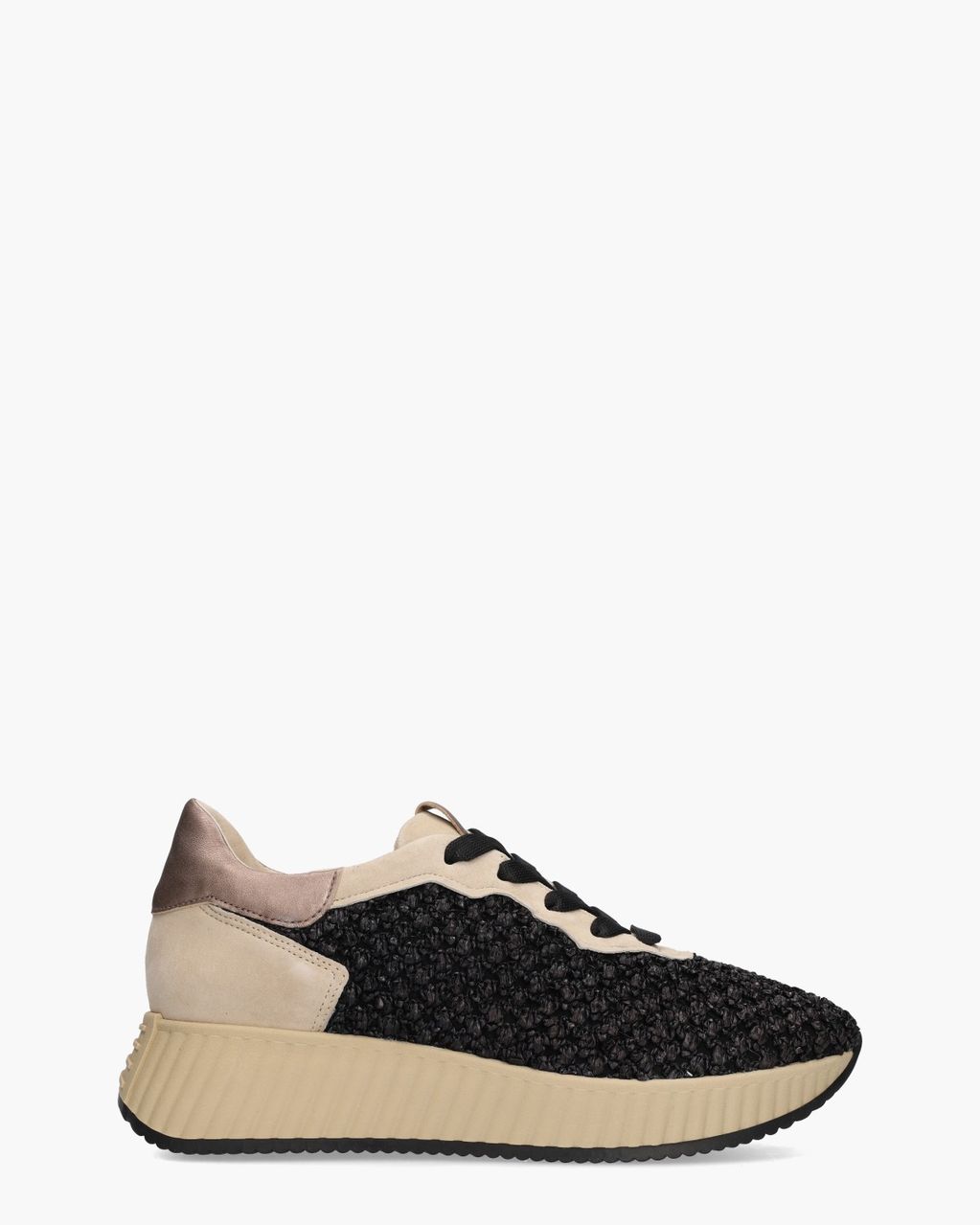 Anna Zwart/Beige Damessneakers