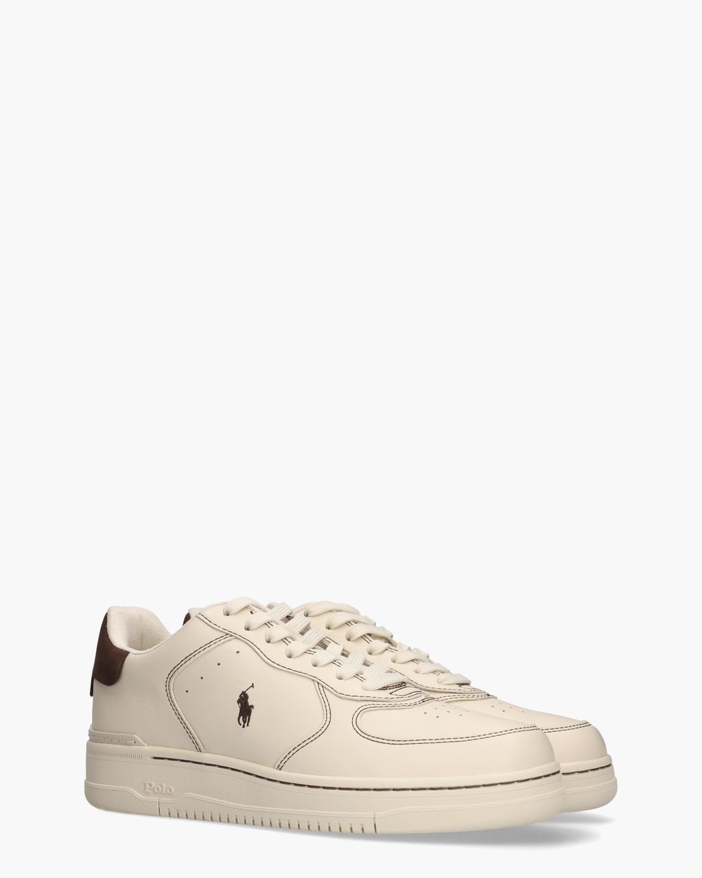 Masters Court Roomwit/Donkerbruin Herensneakers
