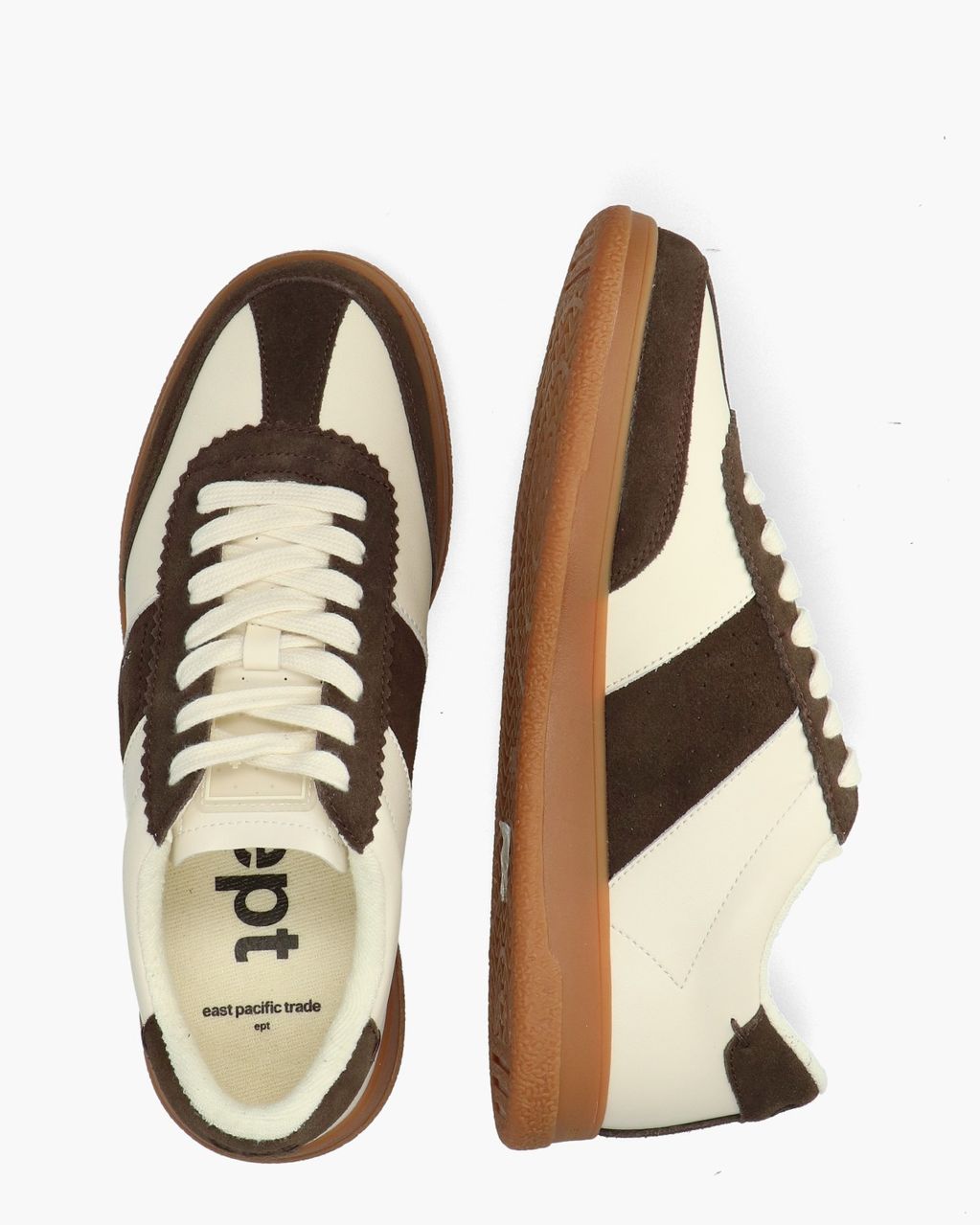Santos Off-White/Donkerbruin Herensneakers