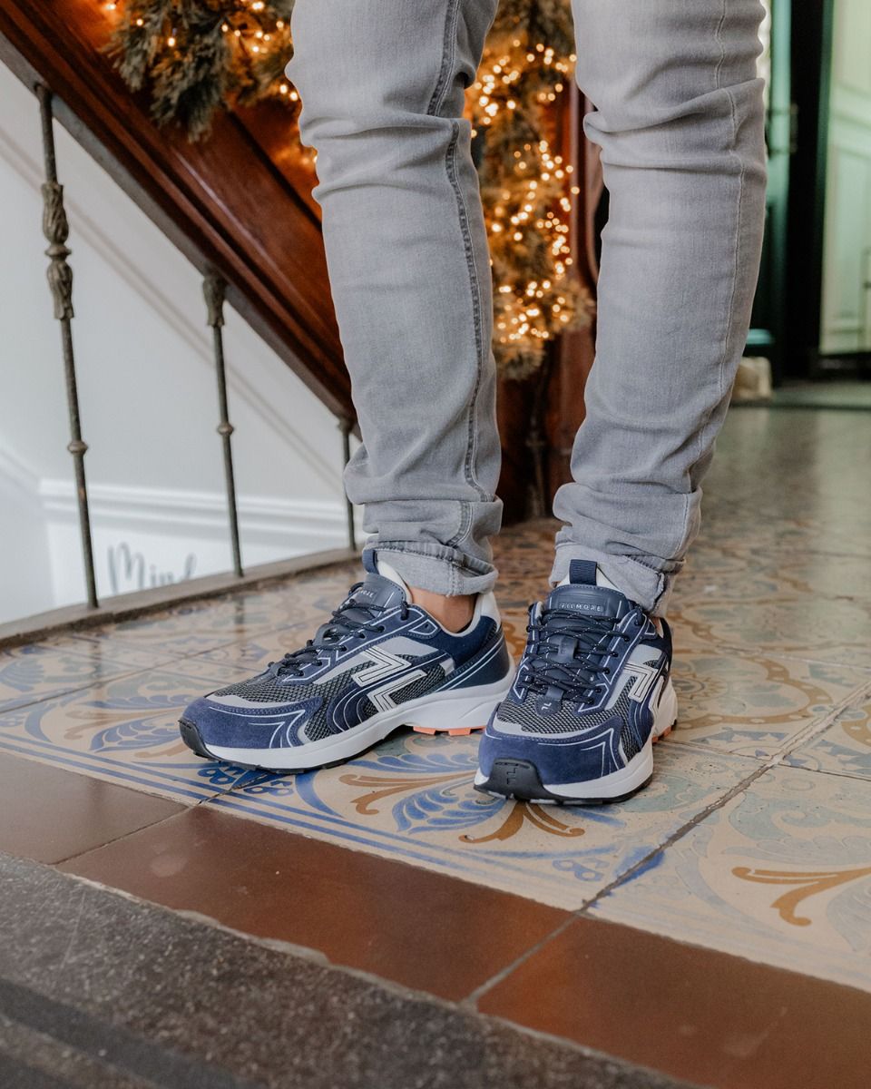 Yali Donkerblauw Herensneakers