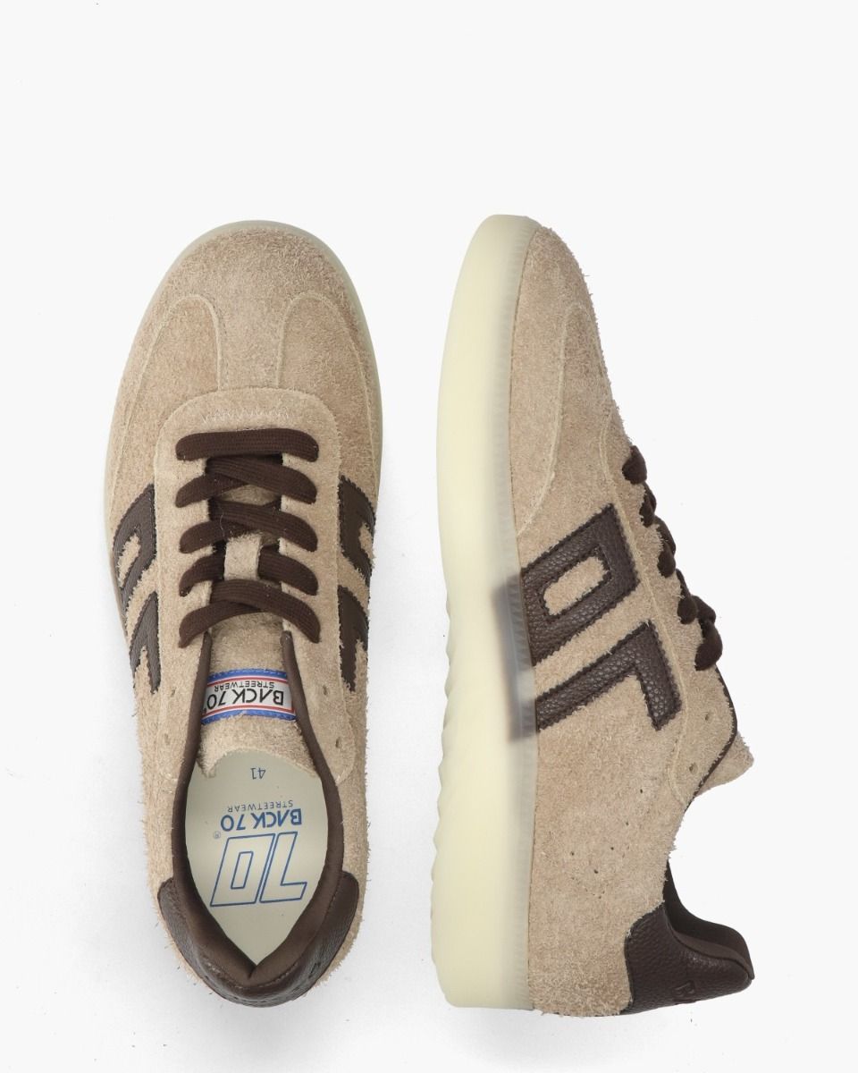 Boston Beige/Donkerbruin Herensneakers 