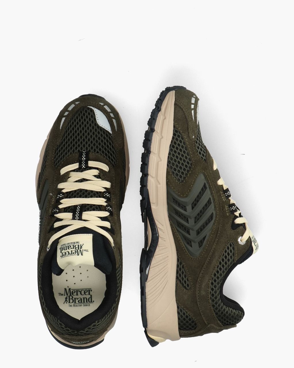 The Re-Run EVO Nubuck Legergroen Herensneakers