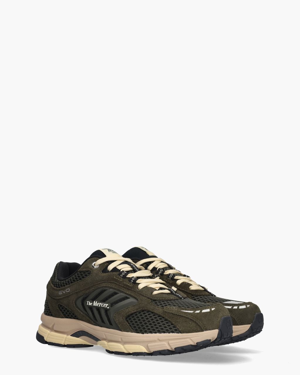 The Re-Run EVO Nubuck Legergroen Herensneakers