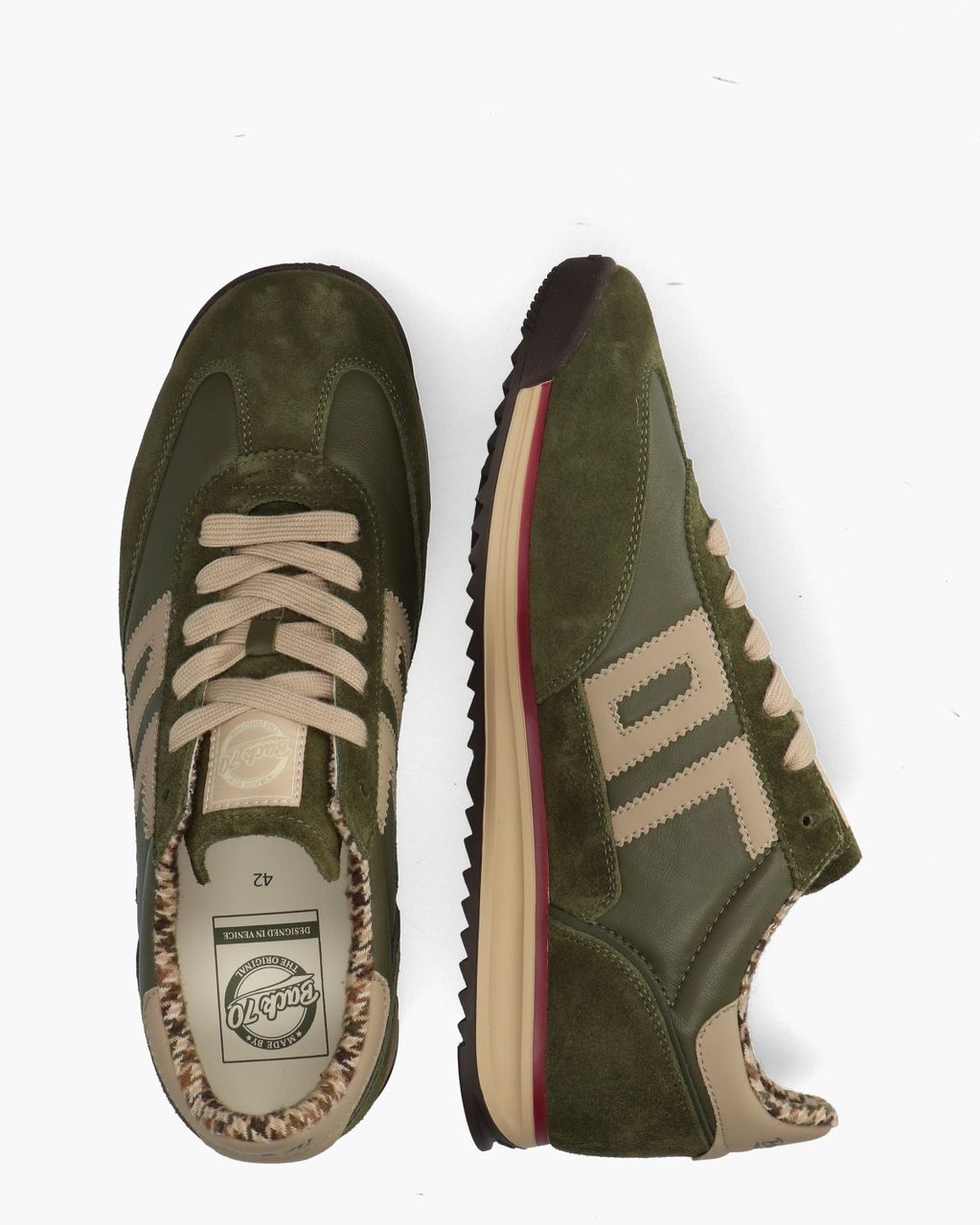 Jogger Legergroen/Beige Herensneakers