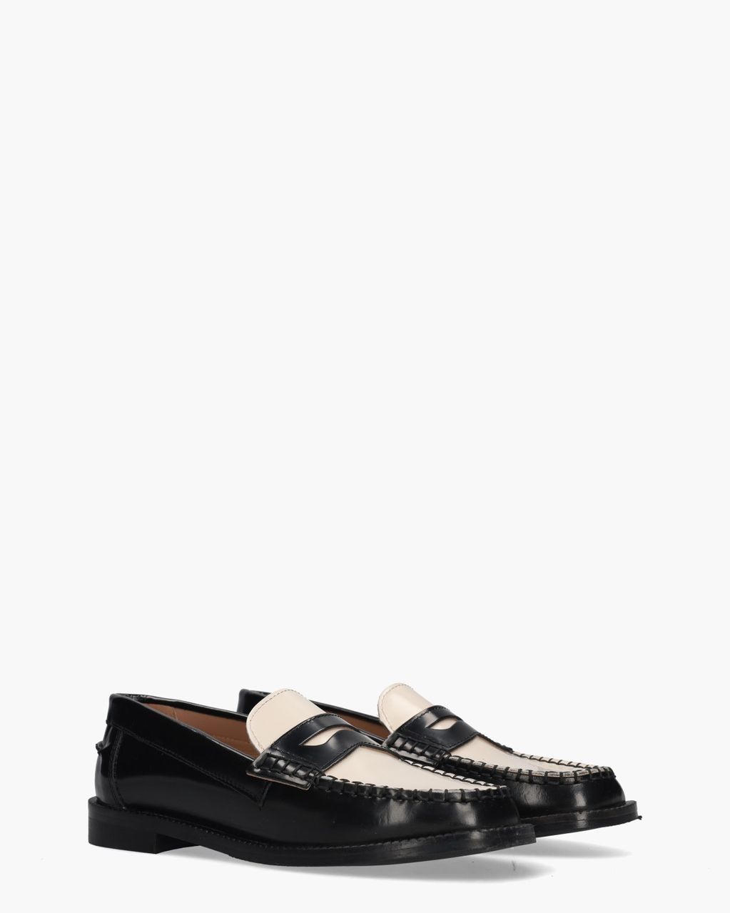 Amara Zwart/Off-White Damesloafers