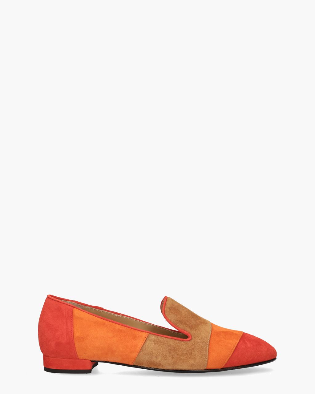 24E022 Rood/Oranje/Cognac Damesloafers