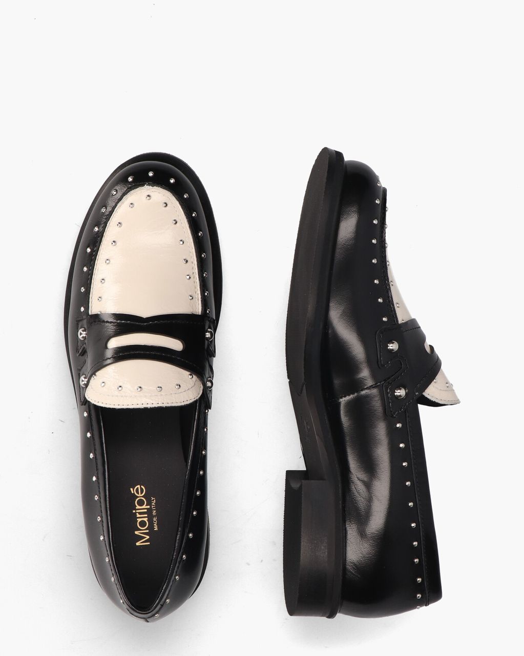 Helga-Ma Zwart/Off-White Damesloafers