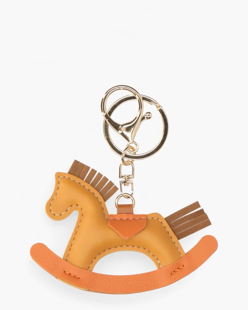 Rockin' Horsie Oranje/Bruin Bag Charm