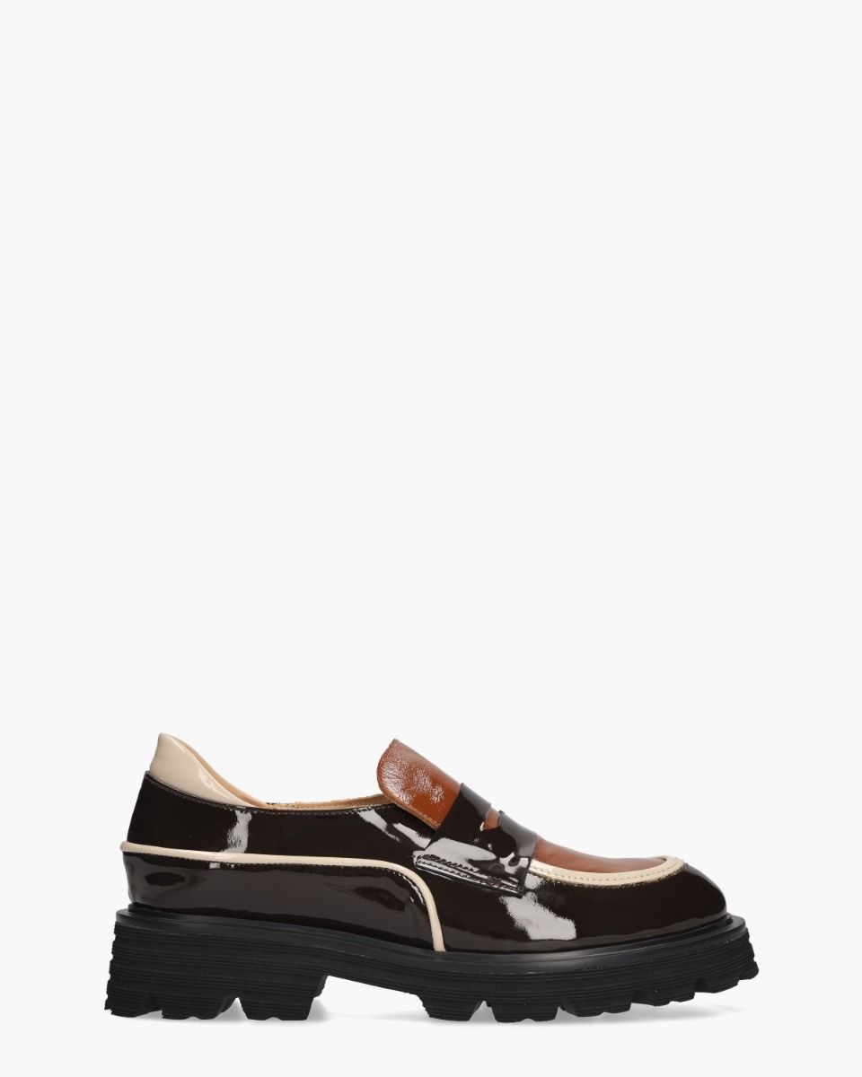 Aily Donkerbruin/Multi Damesloafers
