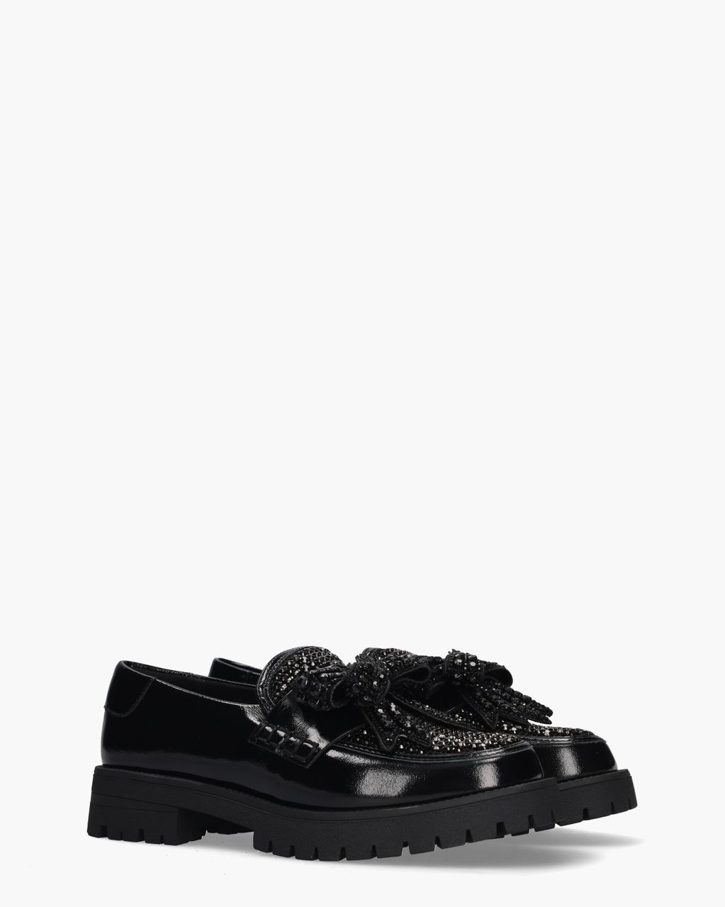 Bow Crystal Loafer Zwart Damesloafers