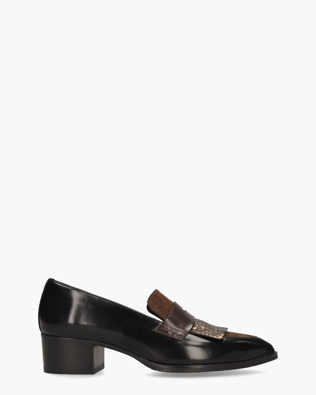 32542 Zwart/Bruin Damesloafers