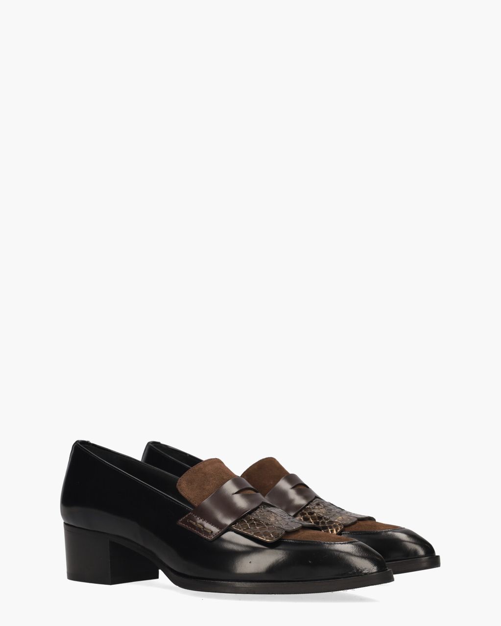 32542 Zwart/Bruin Damesloafers