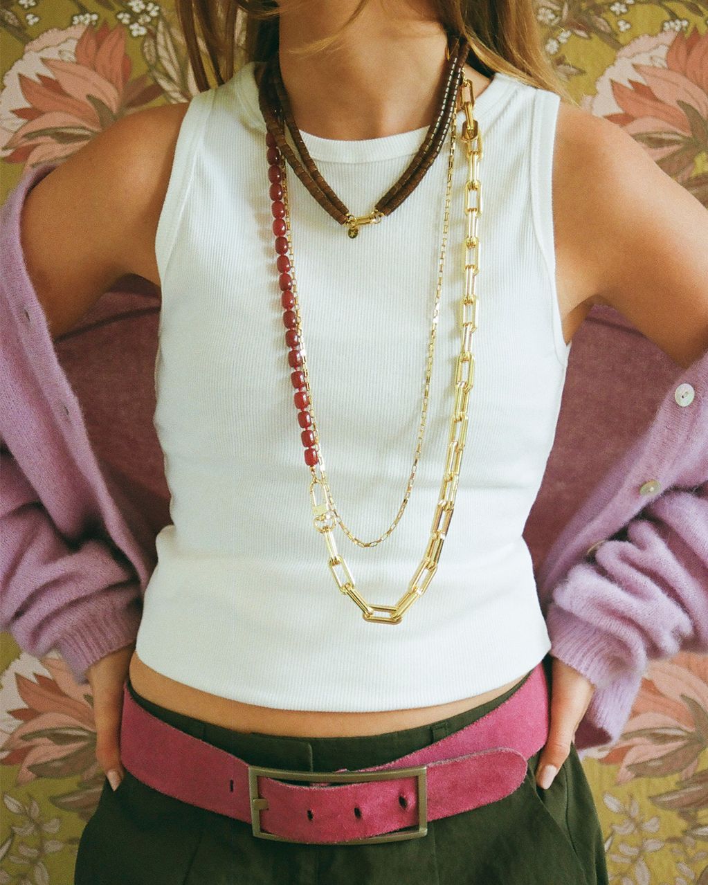 Moos Double Brown Necklace Bruin Ketting