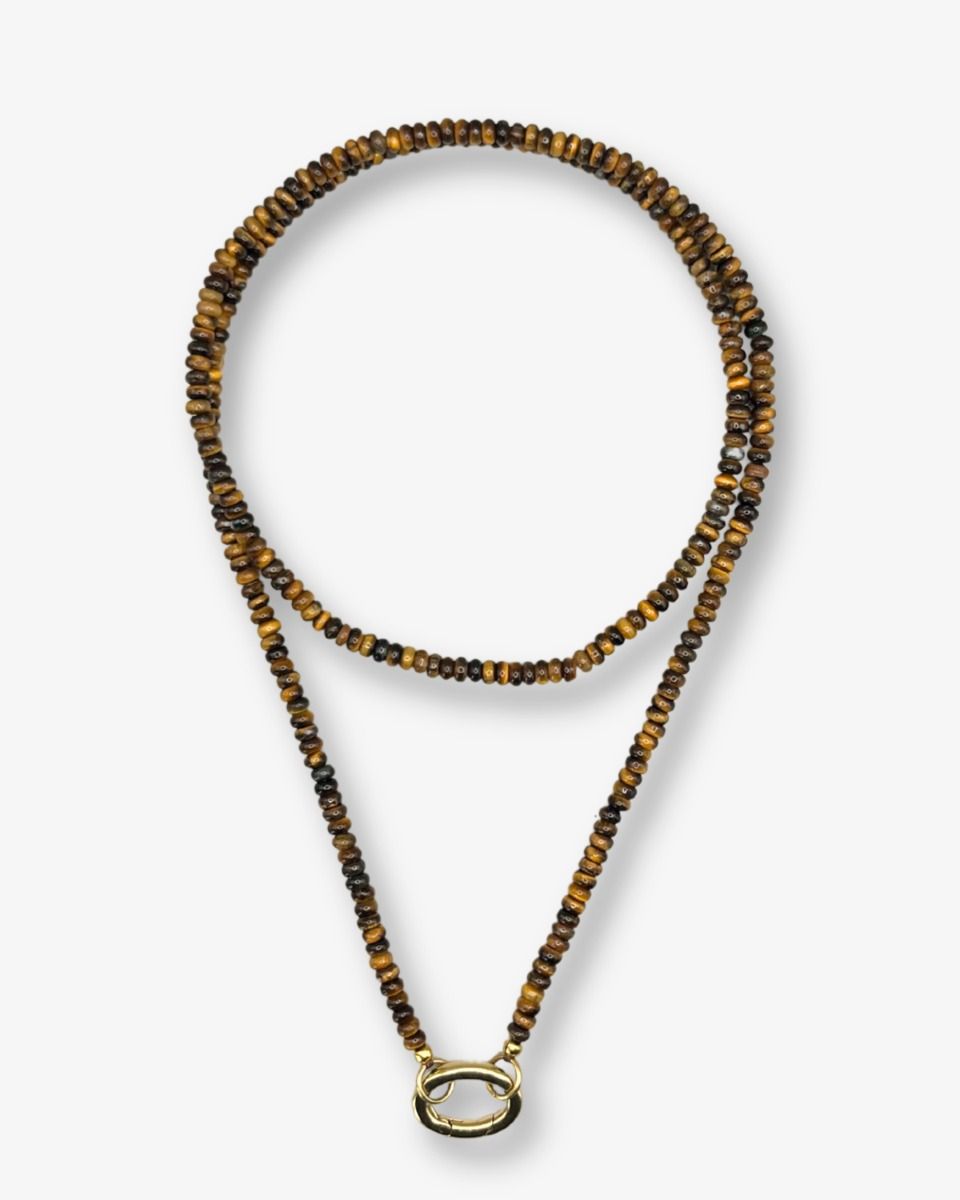 Roger Long Tiger Necklace Bruin Ketting
