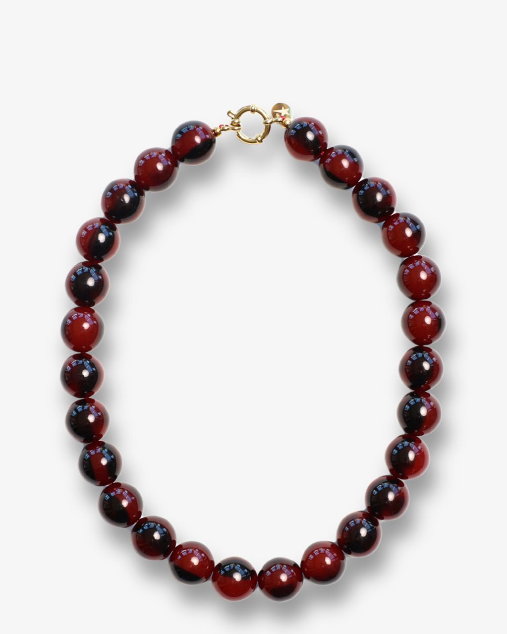 Wilma Burgundy Marble Necklace Bordeaux Ketting