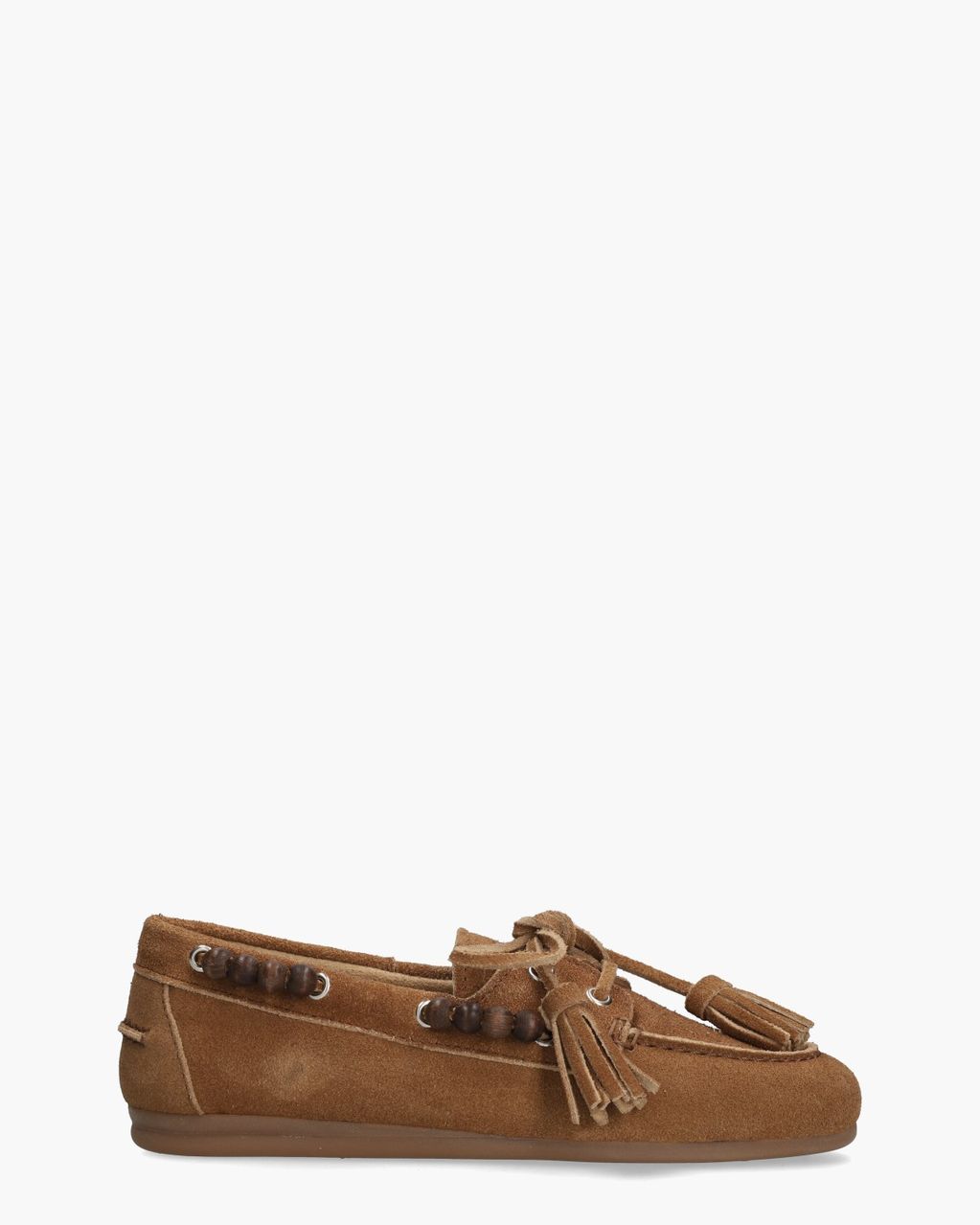 Boat Loafer Brushed Beads Cognac Dames Veterschoenen