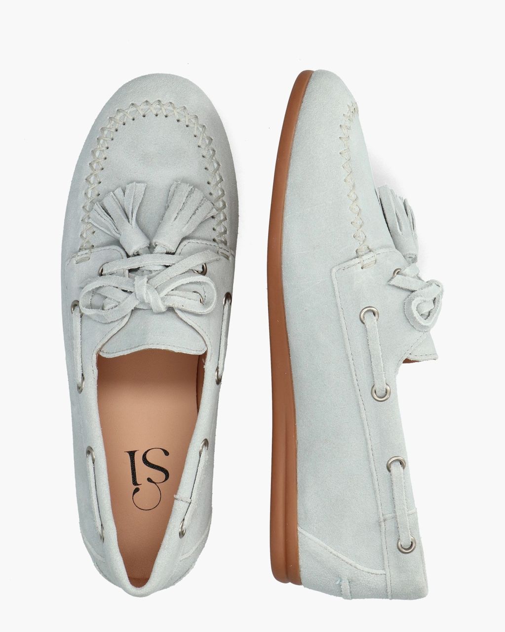 Zerda Lichtblauw Dames Veterschoenen