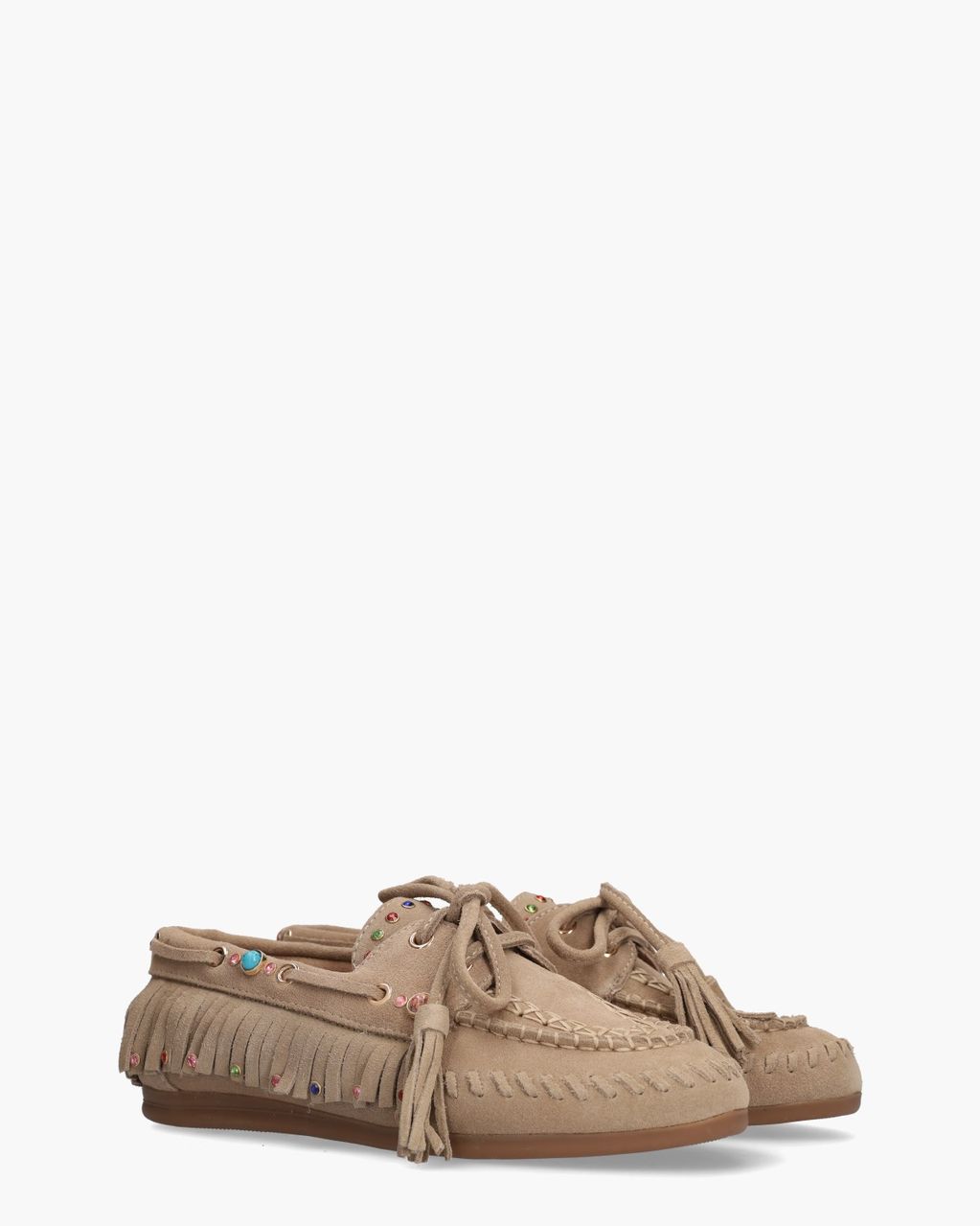 Zayly Beige Dames Veterschoenen