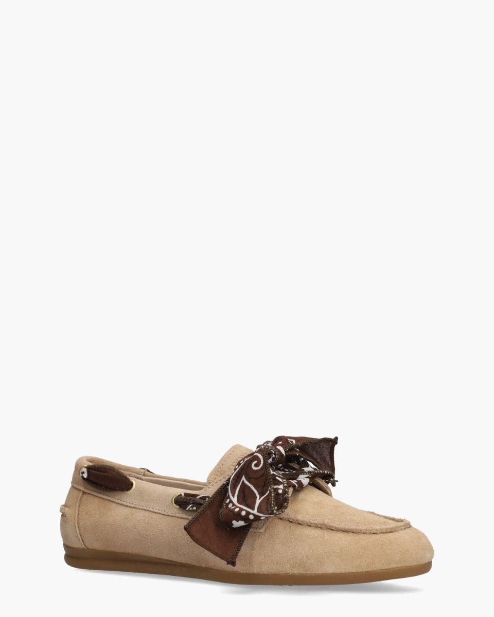 Toral Nahua Bandana Beige Damesloafers - Van Arendonk.nl