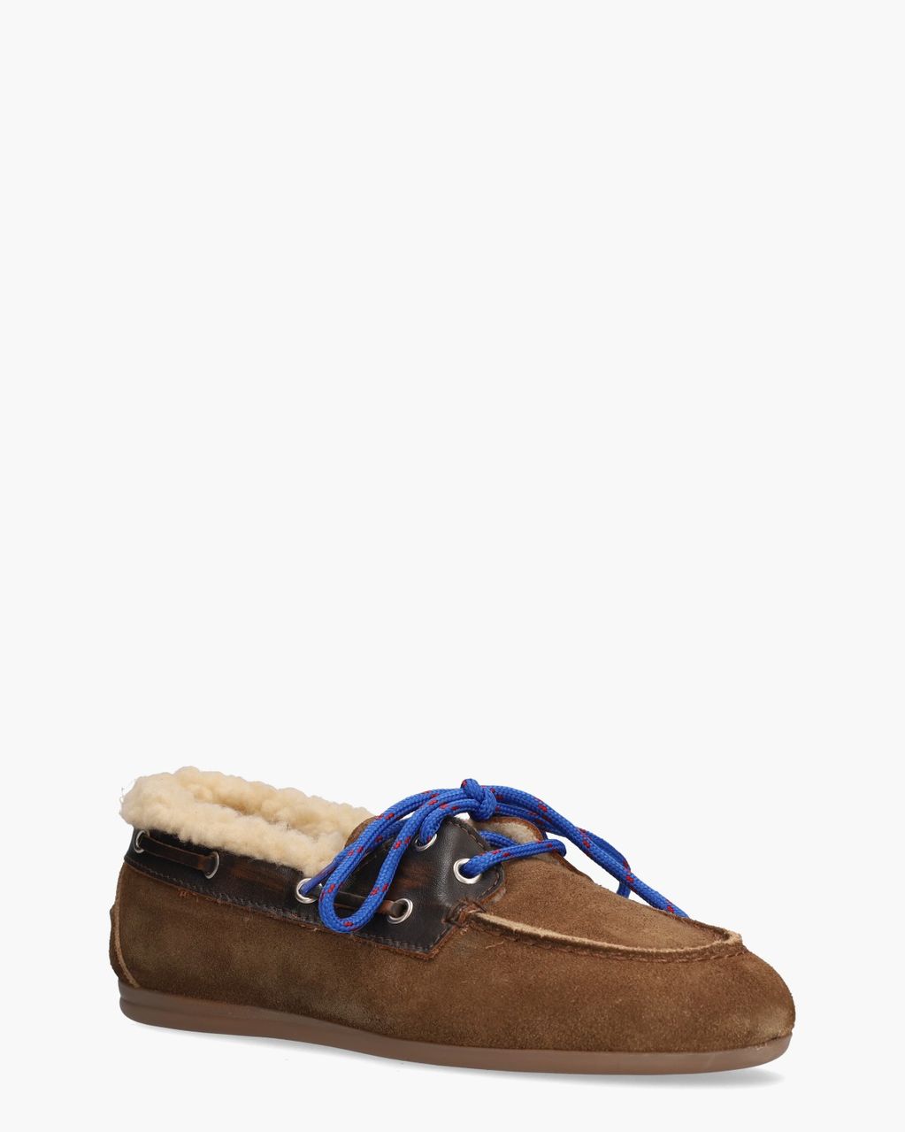 Boat Loafer Brushed Fur Bruin Dames Veterschoenen