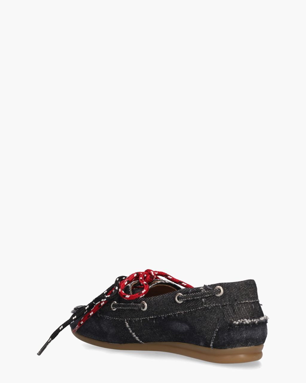 Nahua Tejano Zwart Denim Dames Veterschoenen