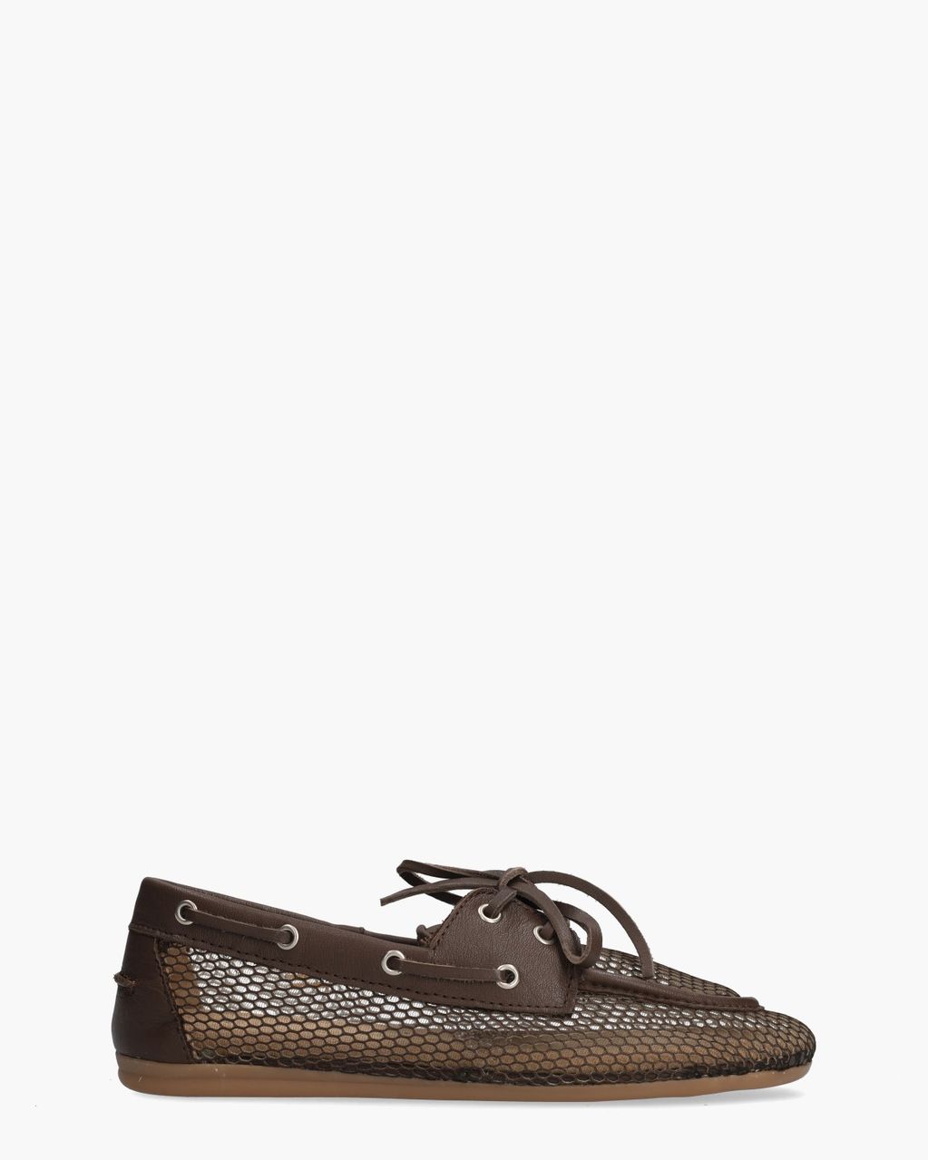 Boat Loafer Mesh Donkerbruin Dames Veterschoenen