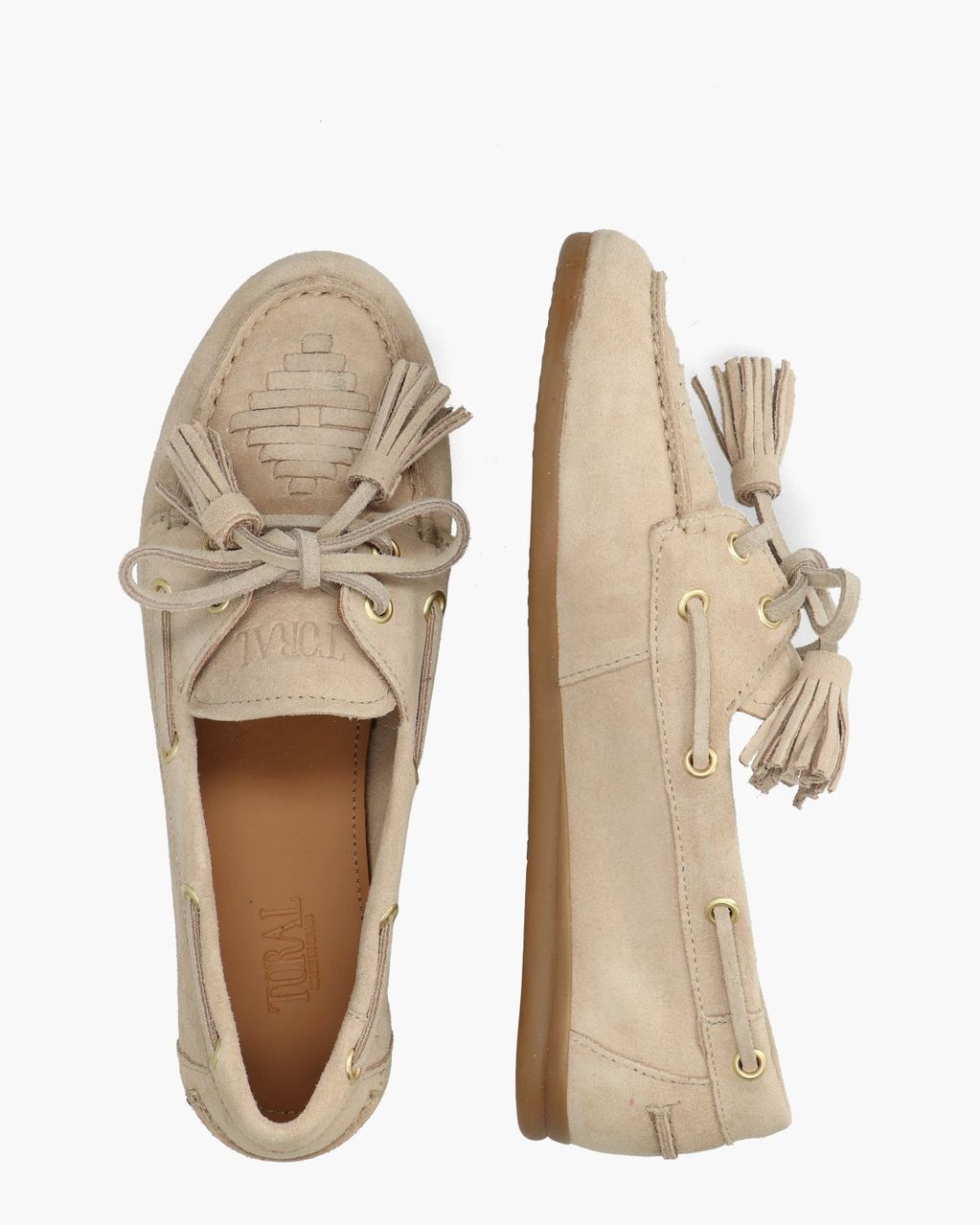 Shima Beige Dames Veterschoenen